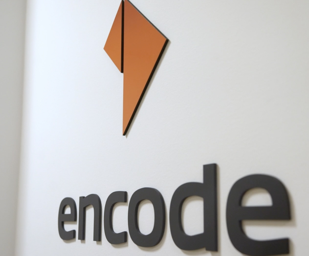 Encode logotypes wall print